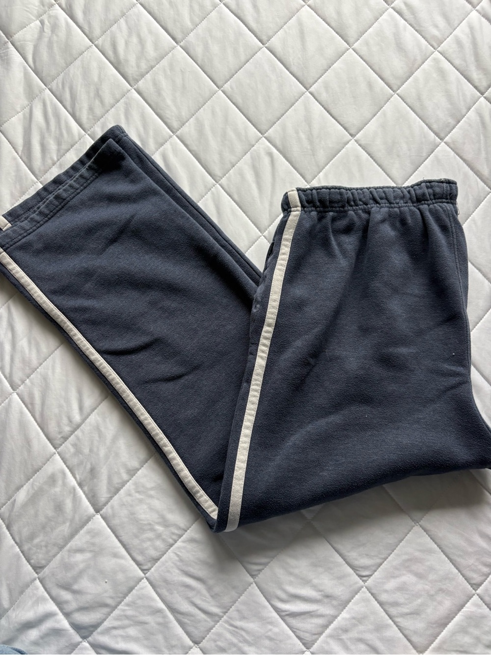 Navy Side Stripe Fleece Sweatpants